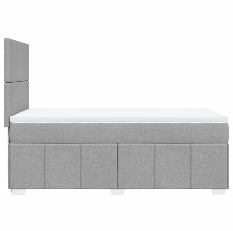 vidaXL Κρεβάτι Boxspring με Στρώμα Ανοιχτό Γκρι 100x200 εκ. Υφασμάτινο