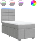 vidaXL Κρεβάτι Boxspring με Στρώμα Ανοιχτό Γκρι 80x200 εκ. Υφασμάτινο