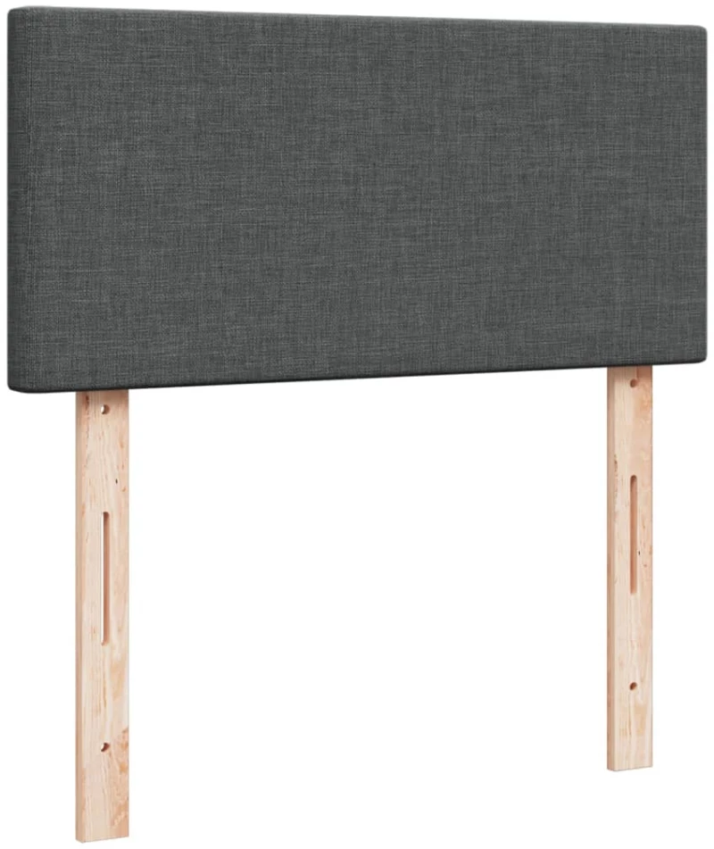 vidaXL Κρεβάτι Boxspring με Στρώμα Σκούρο Γκρι 90x190 εκ. Υφασμάτινο