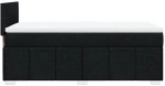 vidaXL Κρεβάτι Boxspring με Στρώμα Μαύρο 100 x 200 εκ. Υφασμάτινο