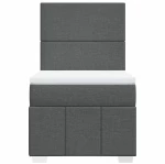 vidaXL Κρεβάτι Boxspring με Στρώμα Σκούρο Γκρι 90x190 εκ. Υφασμάτινο