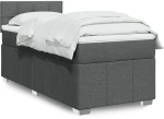 vidaXL Κρεβάτι Boxspring με Στρώμα Σκούρο Γκρι 80x200 εκ. Υφασμάτινο