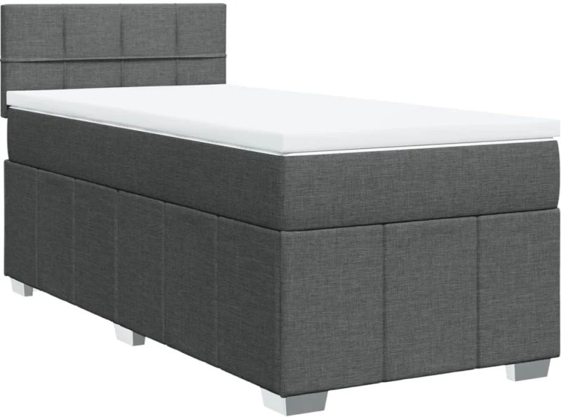 vidaXL Κρεβάτι Boxspring με Στρώμα Σκούρο Γκρι 80x200 εκ. Υφασμάτινο