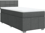 vidaXL Κρεβάτι Boxspring με Στρώμα Σκούρο Γκρι 80x200 εκ. Υφασμάτινο