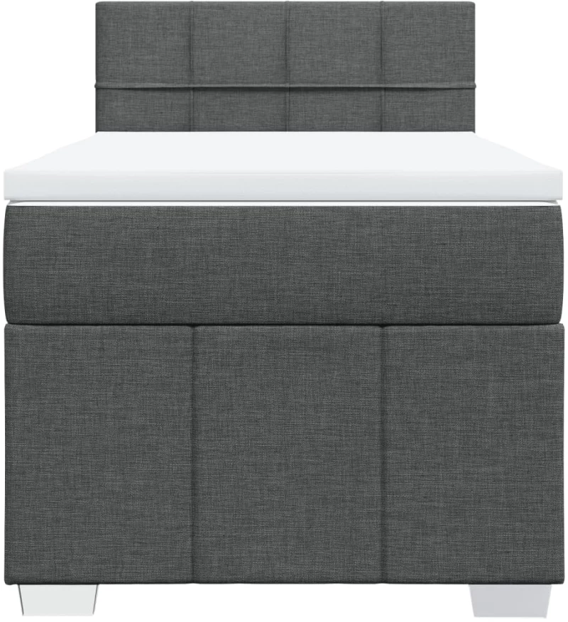 vidaXL Κρεβάτι Boxspring με Στρώμα Σκούρο Γκρι 80x200 εκ. Υφασμάτινο