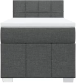 vidaXL Κρεβάτι Boxspring με Στρώμα Σκούρο Γκρι 80x200 εκ. Υφασμάτινο