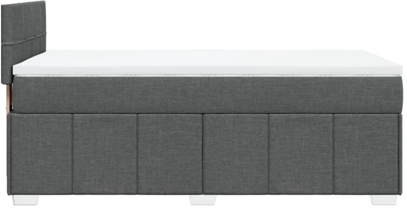 vidaXL Κρεβάτι Boxspring με Στρώμα Σκούρο Γκρι 80x200 εκ. Υφασμάτινο