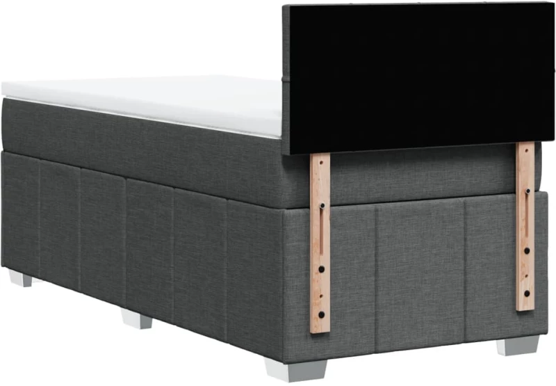 vidaXL Κρεβάτι Boxspring με Στρώμα Σκούρο Γκρι 80x200 εκ. Υφασμάτινο