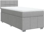 vidaXL Κρεβάτι Boxspring με Στρώμα Ανοιχτό Γκρι 80x200 εκ. Υφασμάτινο