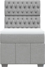 vidaXL Κρεβάτι Boxspring με Στρώμα Ανοιχτό Γκρι 100x200 εκ. Υφασμάτινο