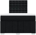 vidaXL Κρεβάτι Boxspring με Στρώμα Μαύρο 120x190 εκ. Υφασμάτινο