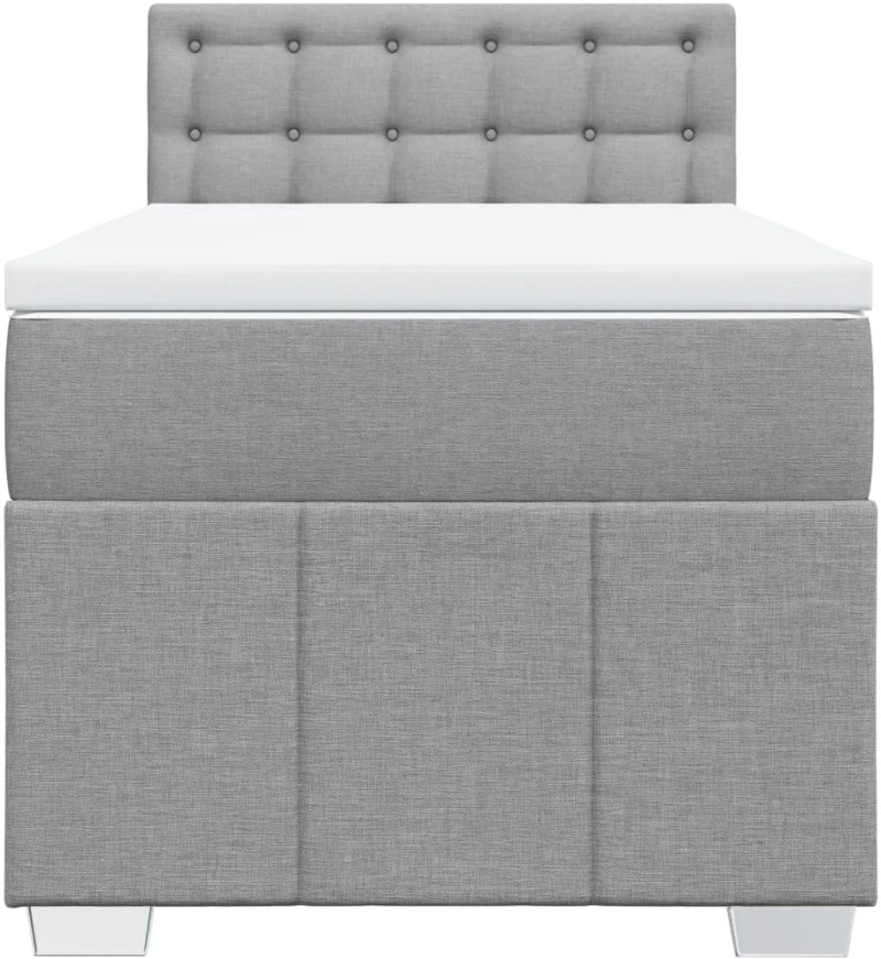 vidaXL Κρεβάτι Boxspring με Στρώμα Ανοιχτό Γκρι 80x200 εκ. Υφασμάτινο