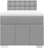 vidaXL Κρεβάτι Boxspring με Στρώμα Ανοιχτό Γκρι 80x200 εκ. Υφασμάτινο