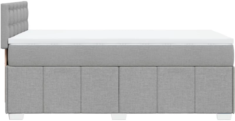 vidaXL Κρεβάτι Boxspring με Στρώμα Ανοιχτό Γκρι 80x200 εκ. Υφασμάτινο