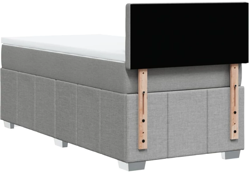 vidaXL Κρεβάτι Boxspring με Στρώμα Ανοιχτό Γκρι 80x200 εκ. Υφασμάτινο