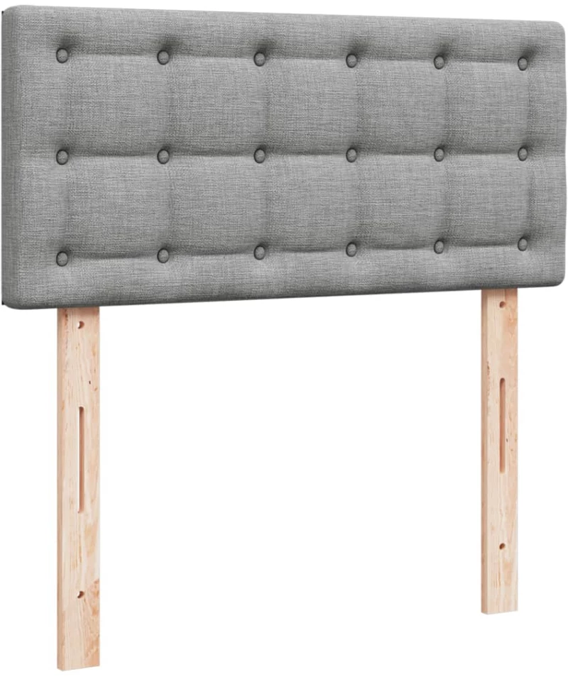 vidaXL Κρεβάτι Boxspring με Στρώμα Ανοιχτό Γκρι 80x200 εκ. Υφασμάτινο