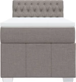 vidaXL Κρεβάτι Boxspring με Στρώμα Taupe 100 x 200 εκ. Υφασμάτινο