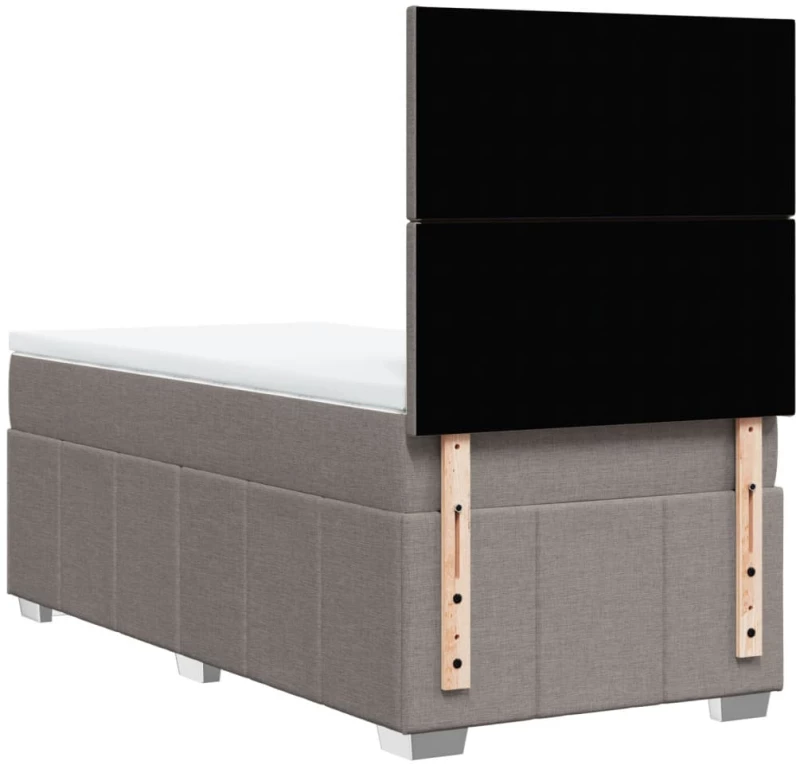 vidaXL Κρεβάτι Boxspring με Στρώμα Taupe 100 x 200 εκ. Υφασμάτινο