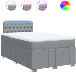 vidaXL Κρεβάτι Boxspring με Στρώμα Ανοιχτό Γκρι 120x190 εκ. Υφασμάτινο