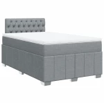 vidaXL Κρεβάτι Boxspring με Στρώμα Ανοιχτό Γκρι 120x190 εκ. Υφασμάτινο