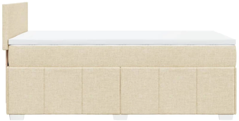 vidaXL Κρεβάτι Boxspring με Στρώμα Κρεμ 100 x 200 εκ. Υφασμάτινο