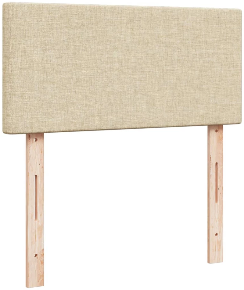 vidaXL Κρεβάτι Boxspring με Στρώμα Κρεμ 100 x 200 εκ. Υφασμάτινο