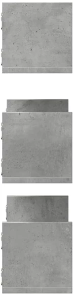 vidaXL Ραφιέρες Τοίχου 3 τεμ. Γκρι Σκυρ. 80x18x18 εκ. Επεξεργ. Ξύλο