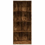 vidaXL Βιβλιοθήκη Καπνιστή Δρυς 60x24x143 εκ. από Επεξεργασμένο Ξύλο
