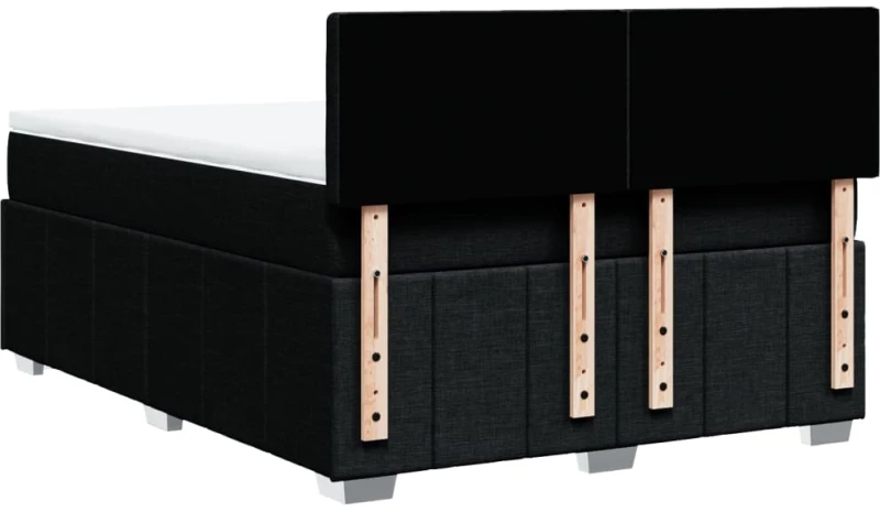 vidaXL Κρεβάτι Boxspring με Στρώμα Μαύρο 160x200 εκ. Υφασμάτινο