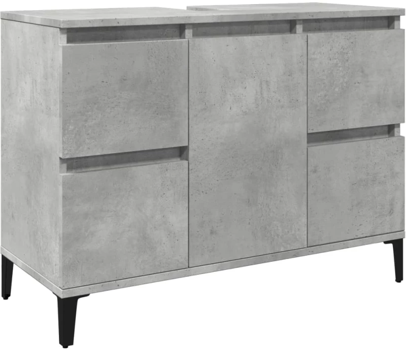 vidaXL Ντουλάπι Νιπτήρα Γκρι Σκυρ. 80 x 33 x 60 εκ. Επεξεργασμένο Ξύλο