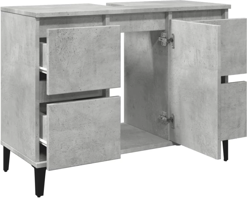 vidaXL Ντουλάπι Νιπτήρα Γκρι Σκυρ. 80 x 33 x 60 εκ. Επεξεργασμένο Ξύλο