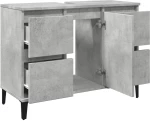 vidaXL Ντουλάπι Νιπτήρα Γκρι Σκυρ. 80 x 33 x 60 εκ. Επεξεργασμένο Ξύλο