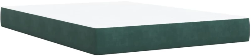 vidaXL Κρεβάτι Boxspring με Στρώμα Σκούρο Πράσινο 140x200εκ. Βελούδινο
