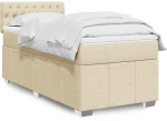 vidaXL Κρεβάτι Boxspring με Στρώμα Κρεμ 80 x 200 εκ. Υφασμάτινο
