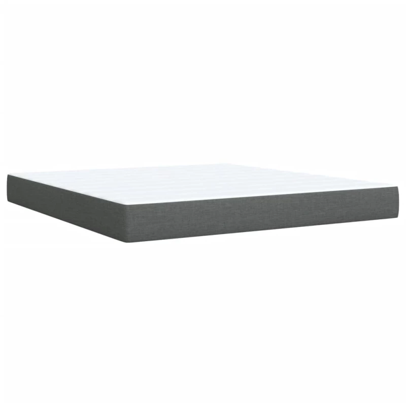 vidaXL Κρεβάτι Boxspring με Στρώμα Σκούρο Γκρι 180x200 εκ Υφασμάτιν