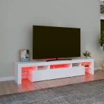 vidaXL Έπιπλο Τηλεόρασης με LED Λευκό 200 x 36,5 x 40 εκ.