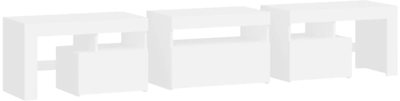 vidaXL Έπιπλο Τηλεόρασης με LED Λευκό 200 x 36,5 x 40 εκ.