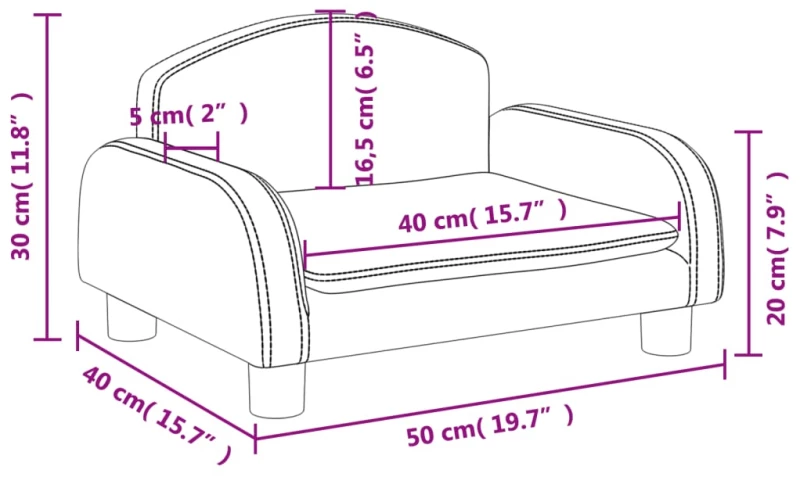 vidaXL Καναπές Παιδικός κρεμ 50x40x30 εκ. από Ύφασμα