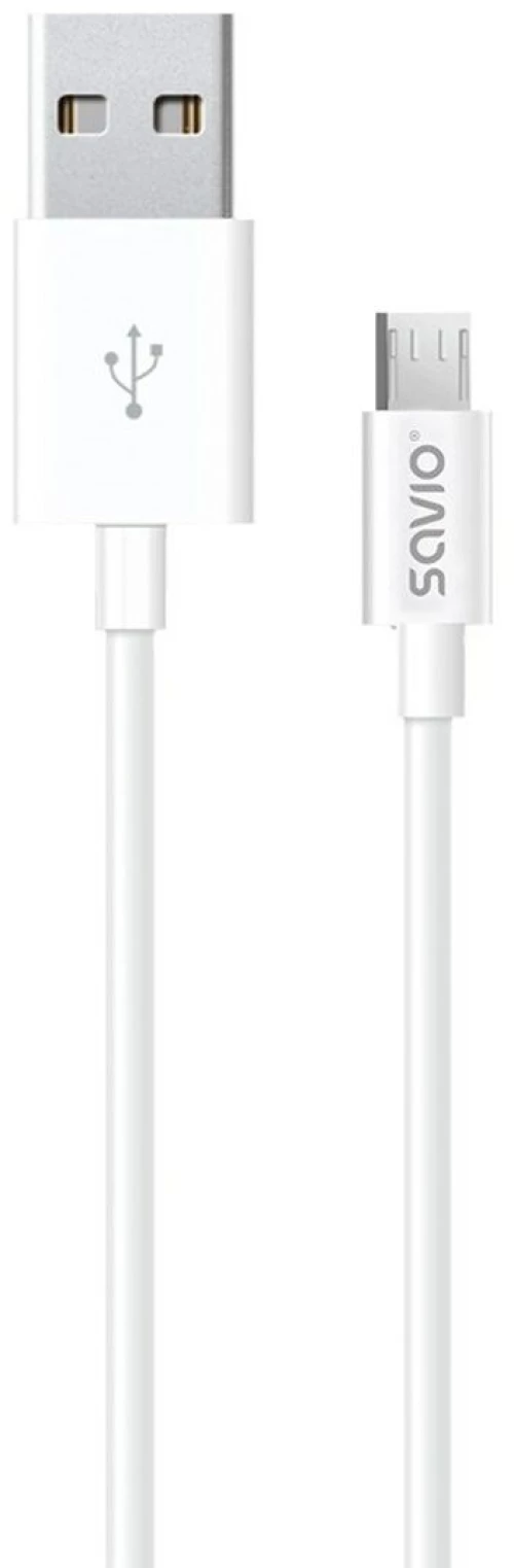 Καλώδιο USB σε micro USB Savio CL-124 Λευκό 2 m