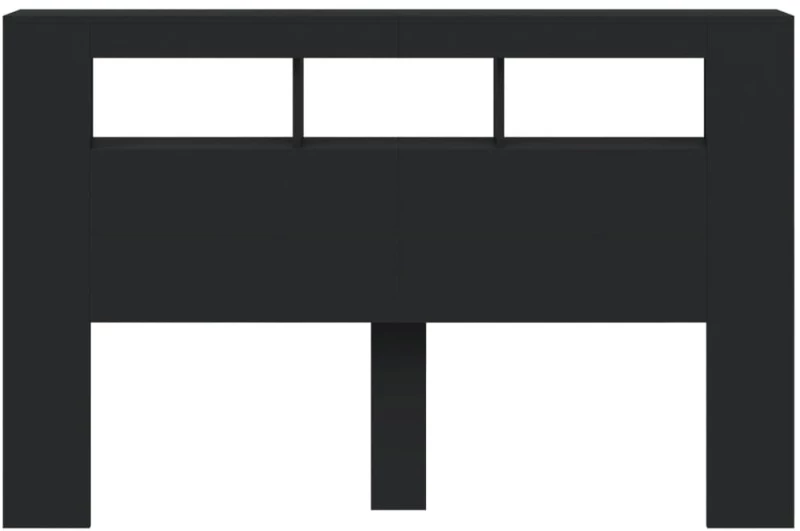 vidaXL Κεφαλάρι Κρεβατιού με LED Μαύρο 160x18,5x103,5 εκ Επεξεργ. Ξύλο