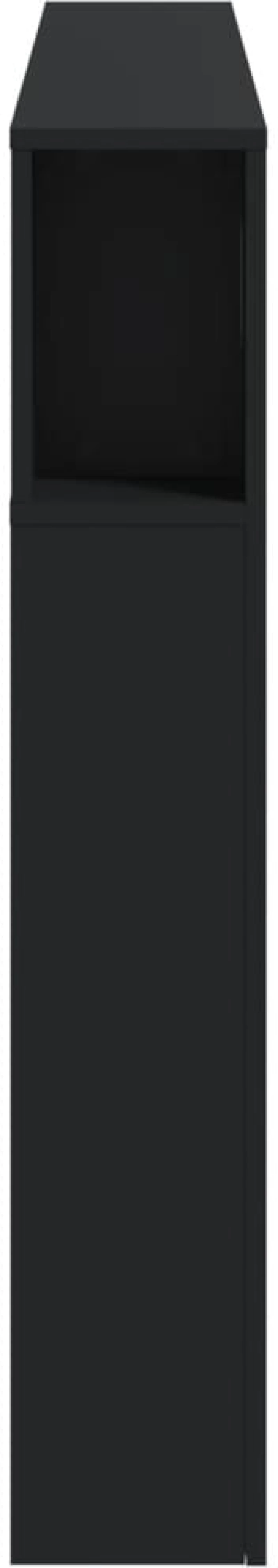 vidaXL Κεφαλάρι Κρεβατιού με LED Μαύρο 160x18,5x103,5 εκ Επεξεργ. Ξύλο