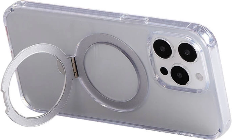 Magnetic protective phone case with holder Joyroom JR-BP004 for iPhone 15 (transparent)