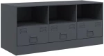 vidaXL Έπιπλο Τηλεόρασης Ανθρακί 99x39x44 εκ. από Χάλυβα