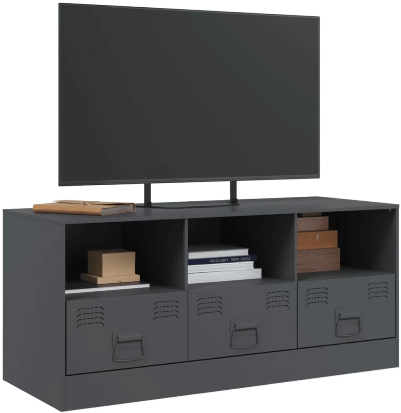 vidaXL Έπιπλο Τηλεόρασης Ανθρακί 99x39x44 εκ. από Χάλυβα