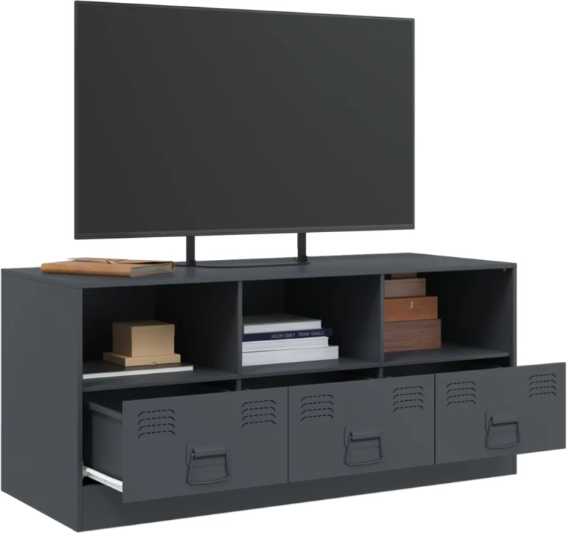vidaXL Έπιπλο Τηλεόρασης Ανθρακί 99x39x44 εκ. από Χάλυβα