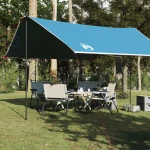 vidaXL Μουσαμάς Κάμπινγκ Αδιάβροχος Μπλε 430x380x210 εκ.