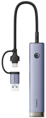Hub 4in1 Baseus UltraJoy USB-A&USB-C to 4xUSB3.0+USB-C (grey)