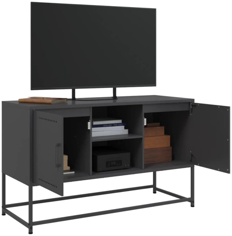 vidaXL Μπουφές Μαύρος 36x39x123 εκ. από Ατσάλι