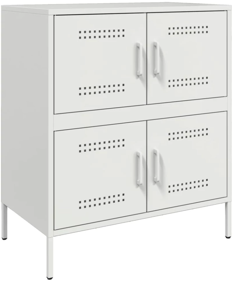 vidaXL Μπουφές Λευκός 68x39x79 εκ. από Ατσάλι
