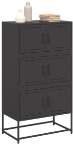 vidaXL Ντουλάπι Μαύρη 68,5x38,5x123,5 εκ. από Ατσάλι